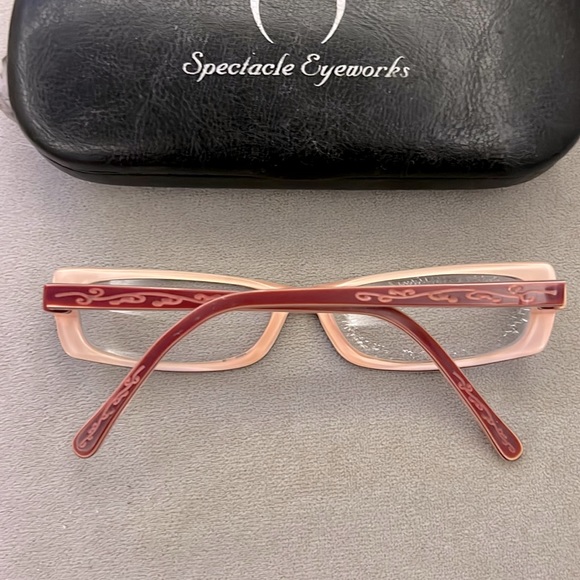 Spectacle Eyeworks eyeglasses red pink with case - Picture 2 of 2